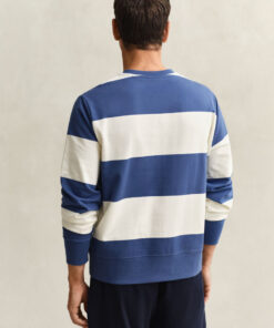 Gant Striped Crew Neck Sweatshirt Vintage Blue