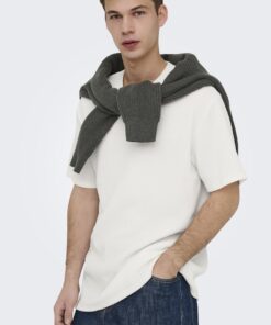 Only & Sons ONSLazio Life Plisse Tee Cloud Dancer