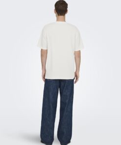 Only & Sons ONSLazio Life Plisse Tee Cloud Dancer