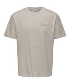 Only & Sons ONSFred Life Print Tee Silver Lining