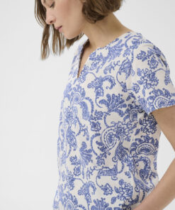 Part Two GesinasPW T-Shirt Blue Dot Paisley Print