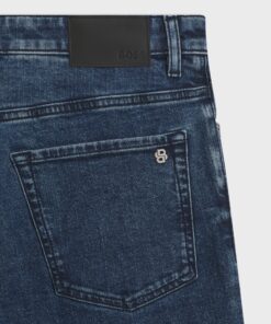 Boss Maine Regular Fit Jeans in Blue Comfort Stretch Denim Dark Blue