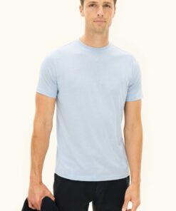Oscar Jacobson Kim Regular Fit Tencelblend T-Shirt Blue