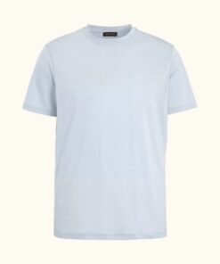 Oscar Jacobson Kim Regular Fit Tencelblend T-Shirt Blue