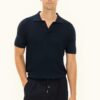 Oscar Jacobson Alf Regular Fit Cotton Polo Shirt Dark Blue