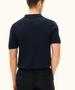 Oscar Jacobson Alf Regular Fit Cotton Polo Shirt Dark Blue