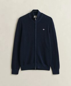 Gant Micro Textured Cotton Zip Cardigan