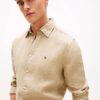 Tommy Hilfiger Regular Fit Washed Pure Linen Shirt Sandalwood