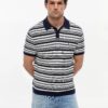 Tommy Hilfiger Relaxed Fit Cool Comfort Knit Polo Shirt Desert Sky Ivory Petal Multi