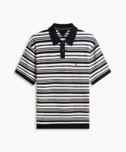 Tommy Hilfiger Relaxed Fit Cool Comfort Knit Polo Shirt Desert Sky Ivory Petal Multi