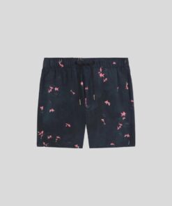 Lyle & Scott Goldfish Graphic Swim Shorts Dark Navy Pink