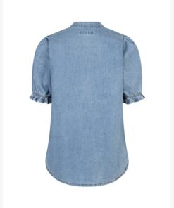 Red Button Victoria Blouse Denim Light Blue