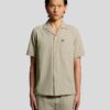Lyle & Scott Short Sleeve Crinkle Resort Shirt Savona Clay