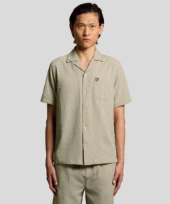 Lyle & Scott Short Sleeve Crinkle Resort Shirt Savona Clay