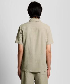 Lyle & Scott Short Sleeve Crinkle Resort Shirt Savona Clay