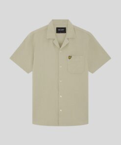 Lyle & Scott Short Sleeve Crinkle Resort Shirt Savona Clay