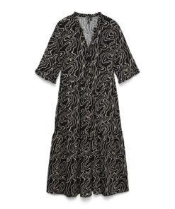 Vero Moda VMEasy Joy 2/4 Calf Dress Black