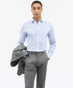 Tiger of Sweden Adley C Cotton Stripe Shirt Light Blue