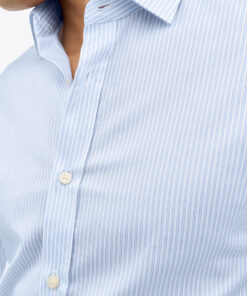 Tiger of Sweden Adley C Cotton Stripe Shirt Light Blue