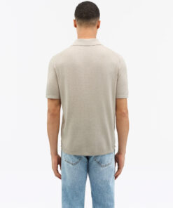 Tiger of Sweden Erros Cotton Linen Polo Shirt Light Beige