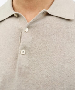 Tiger of Sweden Erros Cotton Linen Polo Shirt Light Beige