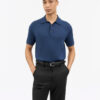Tiger of Sweden Erros Cotton Linen Polo Shirt Navy Blue
