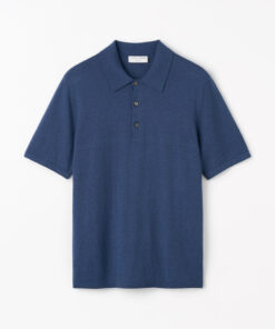 Tiger of Sweden Erros Cotton Linen Polo Shirt Navy Blue