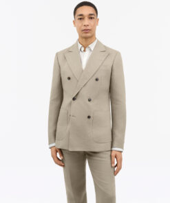 Tiger of Sweden Joachim Double Breasted Linen Jacket Light Brown