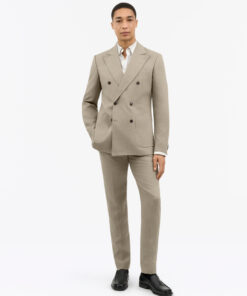 Tiger of Sweden Joachim Double Breasted Linen Jacket Light Brown