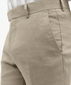 Tiger of Sweden Tense Tapered Linen Trousers Light Brown
