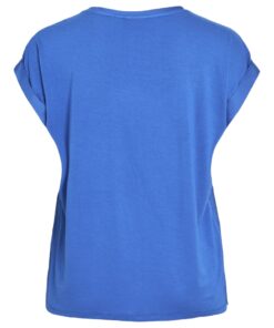 Vila VIEllette S/S Satin Top Victoria Blue