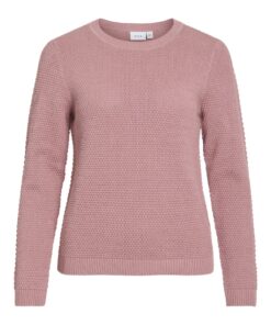 Vila VIDalo O-Neck Ls Knit Top Nostalgia Rose
