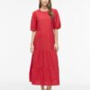Vila ViPrisilla 2/4 O-Neck Midi Dress Hibiscus