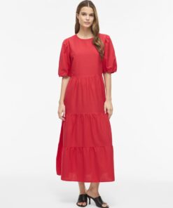 Vila ViPrisilla 2/4 O-Neck Midi Dress Hibiscus