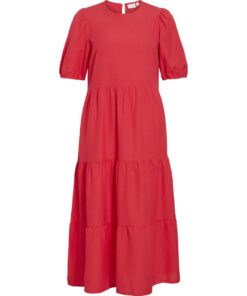 Vila ViPrisilla 2/4 O-Neck Midi Dress Hibiscus