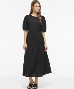 Vila VIPrisilla 2/4 O-Neck Midi Dress Black Beauty