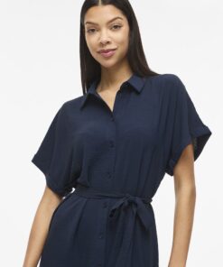 Vila VIJaylo S/S Midi Shirt Dress Navy Blazer