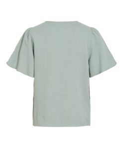 Vila VILania V-Neck S/S Top Blue Surf