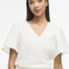 Vila ViLania V-Neck S/S Top Cloud Dancer