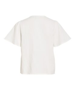 Vila ViLania V-Neck S/S Top Cloud Dancer