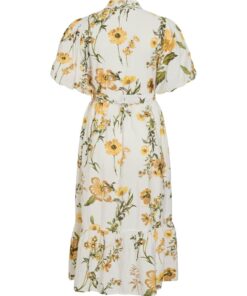 Vila VIAlinia Sol 2/4 Midi Shirt Dress Snow White