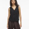 Vila VIGarmina V-Neck S/L Top Black Beauty