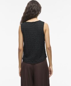 Vila VIGarmina V-Neck S/L Top Black Beauty