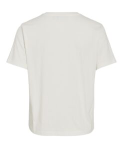 Vila VISybilla O-Neck S/S Lemon Top Snow White