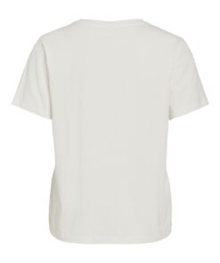 Vila VISybilla O-Neck S/S Lemon Top Snow White