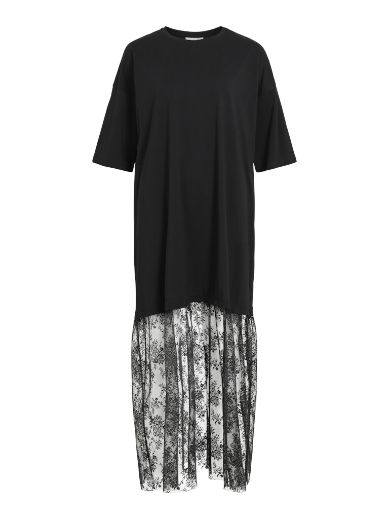 Vila VIKata S/S Oversize Lace Dress Black