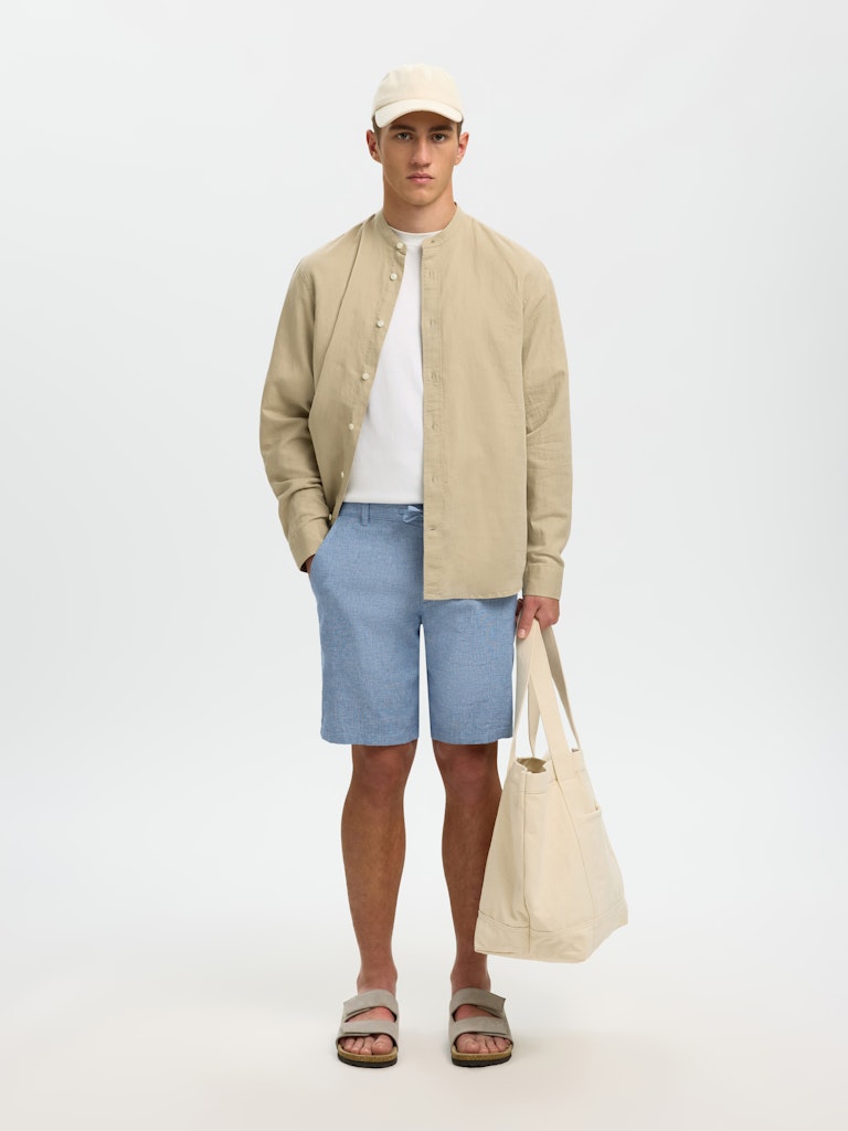Selected Homme SLMRegular Brody Linen Shorts Cashmere Blue