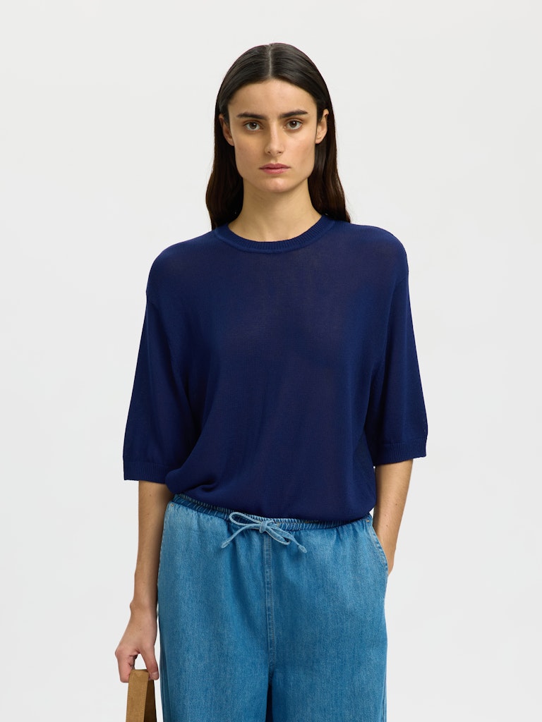 Seledted Femme SLFMoon Sus 2/4 Knit Ocean Cavern