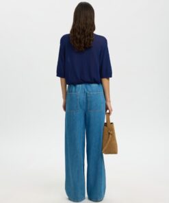 Seledted Femme SLFMoon Sus 2/4 Knit Ocean Cavern