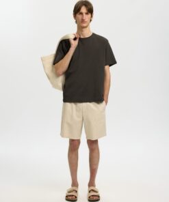 Selected Homme SLMTaj SS O-Neck Light Weight Tee Peat